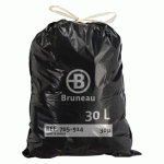 SAC POUBELLE 30 LITRES QUALITÉ SUPÉRIEURE À LIENS COULISSANTS BRUNEAU GRIS - 100 SACS