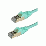 STARTECH.COM 3M CAT6A ETHERNET CABLE, 10 GIGABIT SHIELDED SNAGLESS RJ45 100W POE PATCH CORD, CAT 6A 10GBE STP NETWORK CABLE W/STRAIN RELIEF, AQUA, FLUKE TESTED/UL CERTIFIED WIRING/TIA - CATEGORY 6A - 26AWG (6ASPAT3MAQ) - CORDON DE RACCORDEMENT - 3 M - TUR