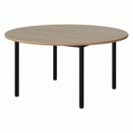TABLE MALIBU Ø 120 T3 4P STRA ALAISÉ CHÊNE 1146/NOIR 9005