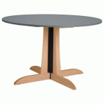 TABLE MIKADO Ø120 CM STRATIFIÉ ABS - GRIS/NATUREL - SUNSET CREATION