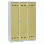VESTIAIRE 3 COLONNES COLOR MONOBLOC INDUSTRIE SALISSANTE ANIS