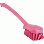 BROSSE À MAIN MANCHE LONG 415 MM DUR ROSE - VIKAN