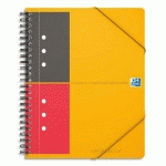 CAHIER CHEMISE OXFORD MEETINGBOOK - RELIURE SPIRALES - A5+ - 160 PAGES - LIGNE 6 MM - FEUILLES PERFOREES DETACHABLES - 3 RABATS + ELASTIQUE