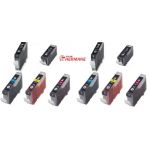 LOT DE 10 CARTOUCHES COMPATIBLE CANON NOIRE COULEUR ET NOIRE PHOTO