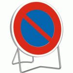 PANNEAU DE SIGNALISATION " INTERDICTION DE STATIONNER " - CLASSE T1 - DIAMÈTRE 850MM TALIAPLAST