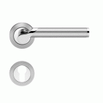 POIGNÉES DE PORTE SUR ROSACES RONDES R38 STARLIGHT -CHROME/INOX SATINÉ - CLÉ I KARCHER DESIGN