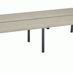 PÔLE DE 4 BUREAUX DROITS CHÊNE GRIS L 160 X P 80 CM, PIÉTEMENT MÉTAL ANTHRACITE - ARCH