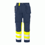 PROJOB 6502 PANTALON POLYCOTON - EN ISO 20471 CLASSE 1 JAUNE/MARINE - TAILLE 38