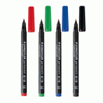 STYLO FEUTRE STAEDTLER LUMOCOLOR 317 M PERMANENT ÉCRITURE MOYENNE - ÉTUI DE 4 COULEURS CLASSIQUES