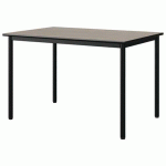 TABLE MALIBU 120X80 T6 4P STRA CHÊNE 1146/NOIR NOIR 9005 - MANUTAN EXPERT