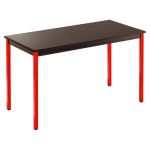 TABLE MODULAIRE DOMINO RECTANGLE - L. 120 X P. 60 CM - PLATEAU NOIR - PIEDS ROUGE