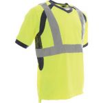 TEE SHIRT TO4 JAUNE FLUO TL 3 BANDES MAILLE AV AERATION