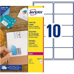 AVERY L4612 ETIQUETTES DE MASQUAGE PERMANENTES OPAQUES BLANCHES 99,1 X 57 MM POUR IMPRIMANTE LASER - 25 FEUILLES A4 - 250 ÉTIQUETTES PAR BOÎTE