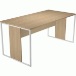 BUREAU PIEDS CADRES MÉTAL RAZOR - 160CM - CHÊNE/BLANC - ARTARREDI