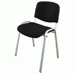CHAISE CONFÉRENCE EMPILABLE NOIR PIÉTEMENT ALU