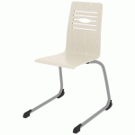 CHAISE COQUE YOGA PIÈTEMENT LUGE ACIER - BLANC PASTEL/GRIS ARGENT - RODET