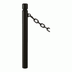 POTELET AGGLO Ø 76 MM À CHAINES 1 ANNEAU - ZINC NOIR 9005 - PROCITY