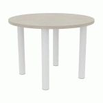 TABLE DE RÉUNION 4 PIEDS Ø 120 CM BÉTON/BLANC - QUADRIFOGLIO