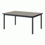 TABLE MALIBU 120X80 T2 4P STR ANTIB GRIS U727/NOIR GRIS 7016