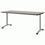 TABLE MALIBU 180X80 T3/T6 DL ST ANTIB ACACIA/NOIR GRIS 9006 - MANUTAN EXPERT