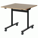 TABLE MALIBU RAB. 80X80 T5 DL ST ALAISÉ CHÊNE 1146/NOIR 9005