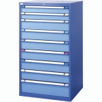 ARMOIRE 9 TIROIRS LHP 805X1400X695 MM 7035 GRIS/5012 BLEU CLAIR