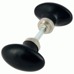 BOUTONS DOUBLES OVALES NOIRS MAT - PORCELAINE DE LIMOGES - CARRÉ 6 MM MÉRIGOUS