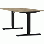 BUREAU MOTORISÉ L120XP80 CM ÉP.25 MM CHÊNE BRUNSWICK/NOIR - EOL