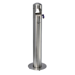 CENDRIER COLONNE SUR PIED INOX BROSSÉ 5 L