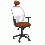 CHAISE JORQUERA EN MAILLE BLANCHE AVEC APPUI-TÊTE FIXE ET ASSISE BALI - MARRÓN