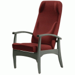 FAUTEUIL DE REPOS GRAND LARGE 4P HETRE TEINTÉ GRIS/ROUGE