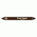 LOT DE 3 - MARQUEUR DE TUYAUTERIE - FUEL LÉGER - NFX 08-105 - VINYLE LAMINÉ 150 X 12 MM