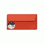 PAQUET DE 20 ENVELOPPES POLLEN 110X220MM 120G/M² - ROUGE CORAIL - LOT DE 4