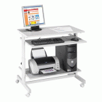 POSTE INFORMATIQUE CONFORT L90 RÉGLABLE EN HAUTEUR PLATEAUX GRIS CLAIR