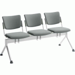 POUTRE CAMPUS TAPISSÉE TISSU POUR VISITEUR - 3 PLACES - GRIS - QUADRIFOGLIO