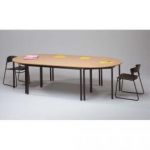 SODEMATUB TABLE POLYVALENTE DEMI-ROND DIAMÈTRE 140 CM HÊTRE/NOIR