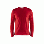 T-SHIRT DE TRAVAIL UNI À MANCHES LONGUES 3500 100% COTON - ROUGE - XXL BLAKLADER