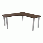 BUREAU EVIDENCE SYMÉTRIQUE 160X160 NOYER/ALU - VINCO