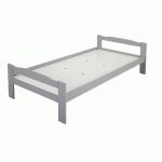 CHLOÉ COLLECTIVITÉ LIT SOMMIER AGGLO TÊTE 2 TRAVERSE 90X200 CM GRIS - MANUTAN COLLECTIVITÉS