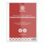 LOT DE 5 - PROTÈGE-DOCUMENTS BRUNEAU POLYPROPYLÈNE TRANSLUCIDE PERSONNALISABLE A4 30 POCHETTES - 60 VUES - INCOLORE