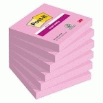 NOTES COULEURS SUPER STICKY POST-IT 76 X 76 MM - BLOC DE 90 FEUILLES - ROSE - LOT DE 6