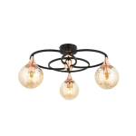 AVONNI PLAFONNIER AR-1661 NOIR/CUIVRÉ, À 3 LAMPES