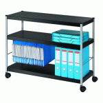 DESSERTE À PLATEAUX XL NOIR H 74 X L 94 X P 36 CM