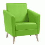 FAUTEUIL WIND PIEDS BOIS DOSSIER HAUT ENDUIT PVC M2 VERT - GGI