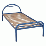 LIT TÊTE ARCEAU MÉTAL ALBA SOMMIER À LATTES 80X200CM COLORIS RAL 5015 BLEU - MANUTAN COLLECTIVITÉS