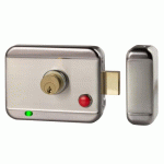 SERRURE ÉLECTRIQUE EN APPLIQUE AVEC CYLINDRE À RUPTURE - RÉVERSIBLE - BOUTON POUSSOIR BISTABLE (ON/OFF) IZYX