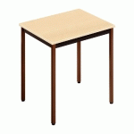 TABLE POLYVALENTE RECTANGLE - L. 70 X P. 60 CM - PLATEAU ERABLE - PIEDS BRUNS