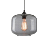ZAMBELIS SUSPENSION 14102 EN VERRE, GRIS FUMÉE, Ø 24 CM
