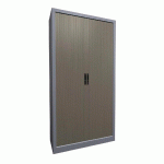 ARMOIRE MÉTAL À RIDEAUX PVC LAME RECOUVERTE 100 X 198 CM COLORIS GALET/ALU - MANUTAN COLLECTIVITÉS