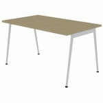 BUREAU SIMPLE 140X80 CHÊNE PIEDS BLANC - QUADRIFOGLIO
